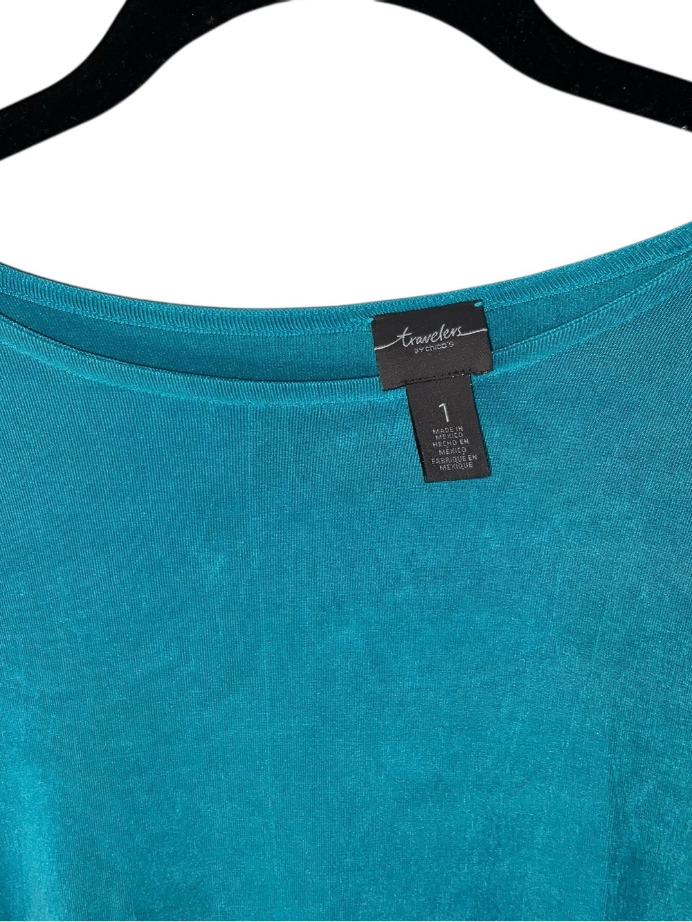 Scoop Neck Tunic in Teal and Magenta - Picture 5 of 6